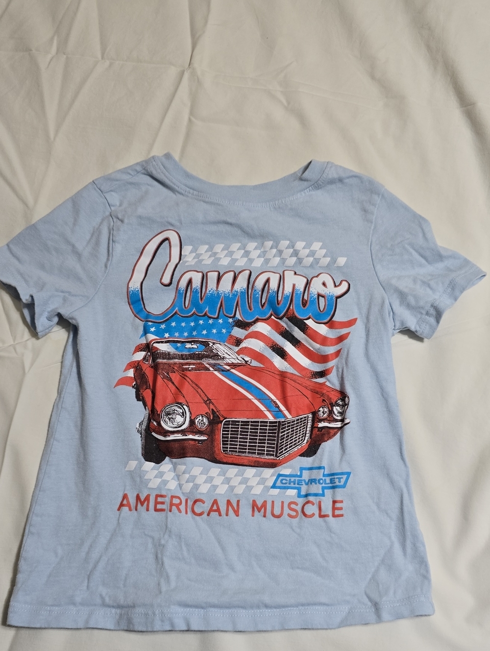 Chevrolet Camaro Kids Light Blue Short Sleeve Tee